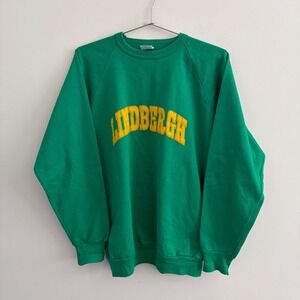 Vintage Alore Lindbergh Green Raglan Sweatshirt Large Collegiate Graphic